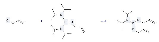 The Phosphorodiamidousacid, N,N,N',N'-tetrakis(1-methylethyl)-, 2-propen-1-yl ester could react with Prop-2-en-1-ol to obtain the Bis(allyloxy)(diisopropylamino)phosphine